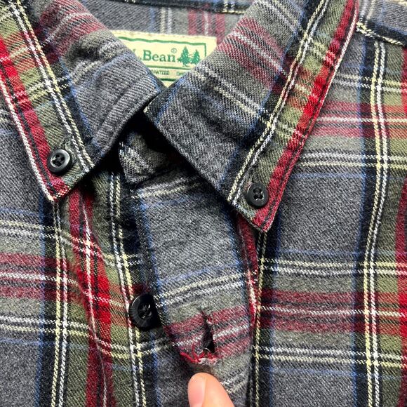 L.L. Bean Slightly Fitted Scotch Flannel Shirt Mens S Multicolor Plaid Cotton - Picture 6 of 11